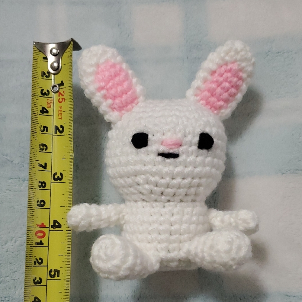 Plush White and Pink Bunny Stuffed Animal - Picture 5 of 6